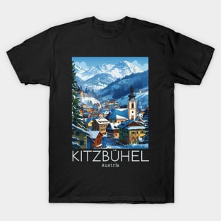 A Vintage Travel Illustration of Kitzbühel - Austria T-Shirt